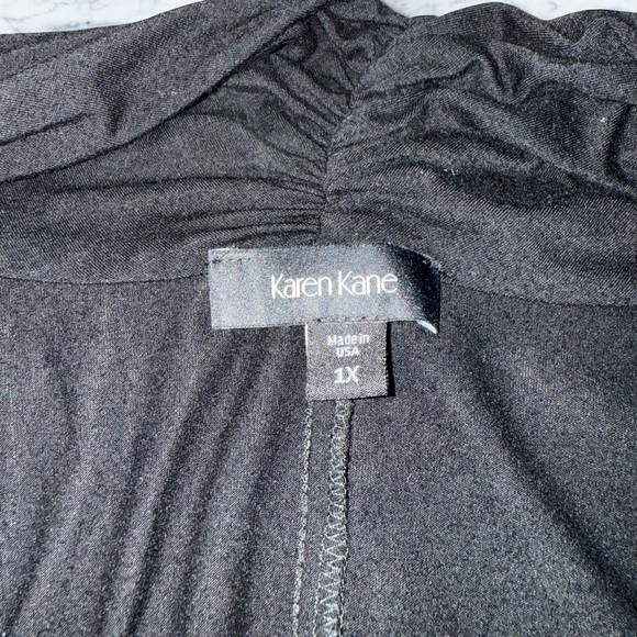 Karen Kane Black Cocktail Dress Cowl Neck 3/4 Sleeve - Picture 7 of 12